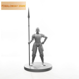 Figurka Rpg - Seria Humanoidy - Strażniczka Z Włócznią - Pomalowany 25 Mm