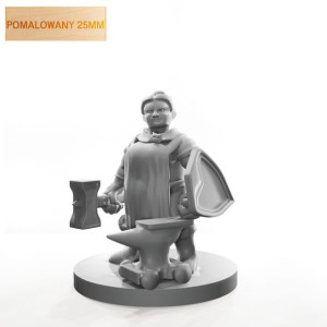 Figurka Rpg - Seria Humanoidy - Krasnoludzka Kowalicha - Pomalowany 25 Mm