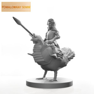 Figurka Rpg - Seria Humanoidy - Niziołek Na Kurze - Pomalowany 50 Mm