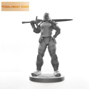 Figurka Rpg - Seria Humanoidy - Opancerzona Wojowniczka - Pomalowany 50 Mm