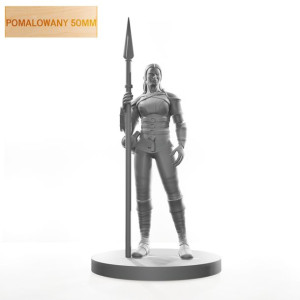 Figurka Rpg - Seria Humanoidy - Wojowniczka Z Włócznią - Pomalowany 50 Mm