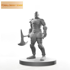 Figurka Rpg - Seria Humanoidy - Barbarzyńca Z Toporem - Pomalowany 50 Mm
