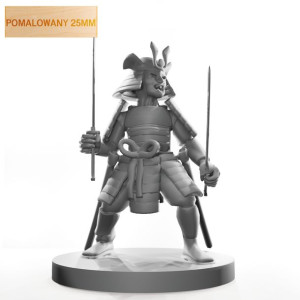 Figurka Rpg - Seria Humanoidy - Krasnoludzki Samuraj - Pomalowany 25 Mm