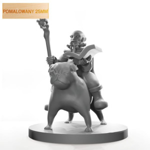 Figurka Rpg - Seria Humanoidy - Gnom Mag Na Mopsie - Pomalowany 25 Mm