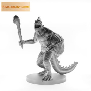 Figurka Rpg - Seria Potwory - Wojowniczy Jaszczuroczłek - Pomalowany 50 Mm