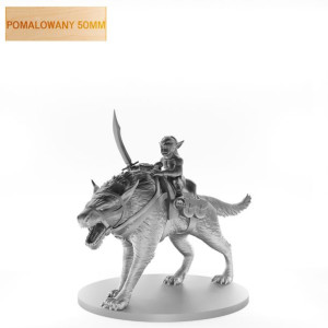 Figurka Rpg - Seria Potwory - Goblin Na Worgu - Pomalowany 50 Mm