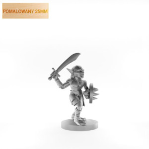 Figurka Rpg - Seria Potwory - Goblin Wojownik A - Pomalowany 25 Mm