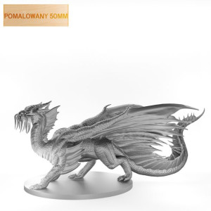 Figurka Rpg - Seria Potwory - Smok Metaliczny Złoty A - Pomalowany 50 Mm