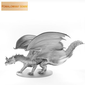 Figurka Rpg - Seria Potwory - Smok Metaliczny Mosiężny A - Pomalowany 50 Mm
