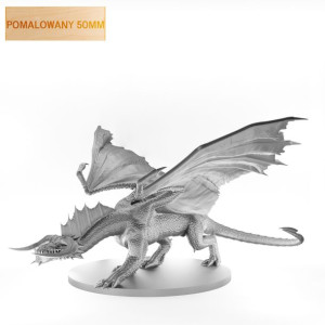 Figurka Rpg - Seria Potwory - Smok Chromatyczny Czarny A - Pomalowany 50 Mm