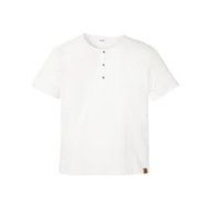 Bonprix Biały Prążkowany Dopasowany T-shirt Koszulka Guziki 44-46 911014
