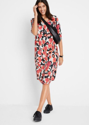Bonprix Krótka Sukienka Z Wzorem Oversize Ściągacze Midi 44-46 976734