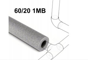Otulina na rurę szara 60/20 1MB