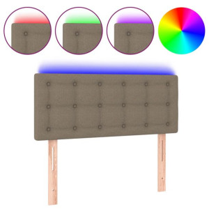 Zagłówek do łóżka z LED, taupe, 90x5x78/88 cm, tkanina