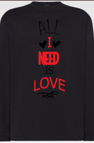 All I Need Is Love Longsleeve Nadruk r.S