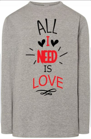 All I Need Is Love Longsleeve Nadruk r.XS