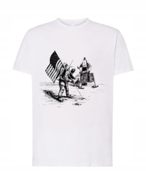 Apollo Kosmos T-shirt Księżyc Męski Nadruk R. L