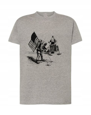 Apollo Kosmos T-shirt Księżyc Męski Nadruk R. M