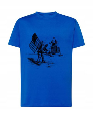 Apollo Kosmos T-shirt Księżyc Męski Nadruk R. M
