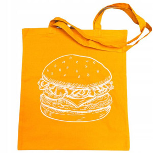 Torba na zakupy fajny nadruk BURGER