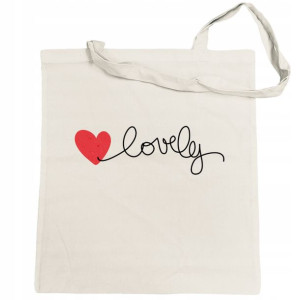 Torba na zakupy fajny nadruk Lovely Serce