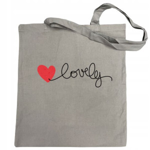 Torba na zakupy fajny nadruk Lovely Serce