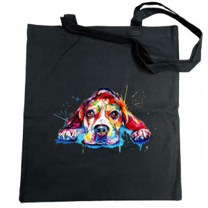 Torba na zakupy kolorowy nadruk pies Beagle