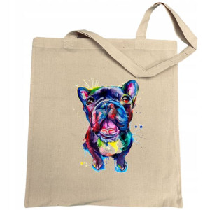 Torba na zakupy kolorowy nadruk pies Bulldog