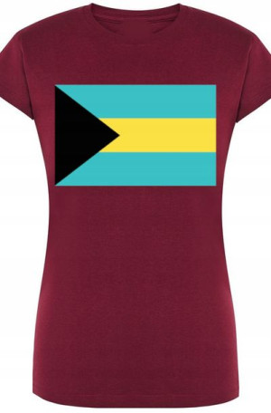 Bahamy Damski Modny T-shirt Flaga Rozm.S