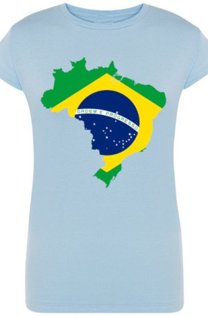 Brazylia Modny Damski T-Shirt Flaga Rozm.M