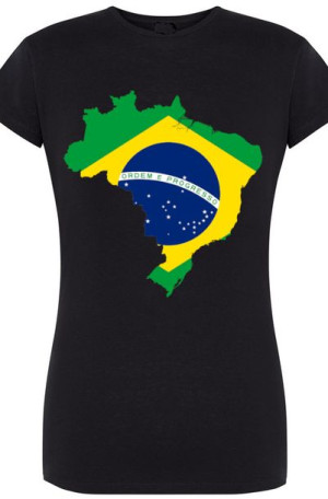 Brazylia Modny Damski T-Shirt Flaga Rozm.M