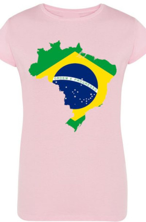 Brazylia Modny Damski T-Shirt Flaga Rozm.S