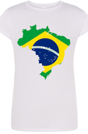 Brazylia Modny Damski T-Shirt Flaga Rozm.S