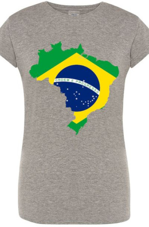 Brazylia Modny Damski T-Shirt Flaga Rozm.S