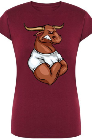 Byk Damski Modny T-Shirt Nadruk Rozm.S