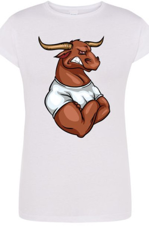Byk Damski Modny T-Shirt Nadruk Rozm.XL