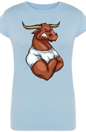 Byk Damski Modny T-Shirt Nadruk Rozm.XXL