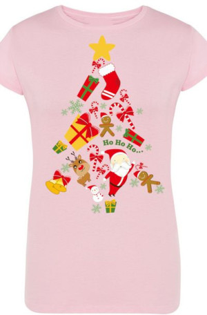 Choinka Świąteczna Damski T-Shirt Modny r.L
