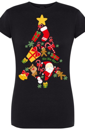 Choinka Świąteczna Damski T-Shirt Modny r.L