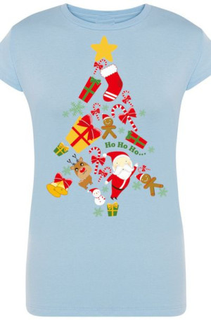 Choinka Świąteczna Damski T-Shirt Modny r.M