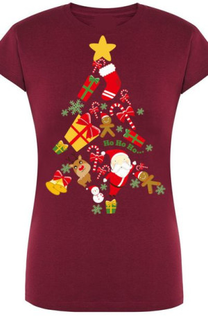 Choinka Świąteczna Damski T-Shirt Modny r.XXL