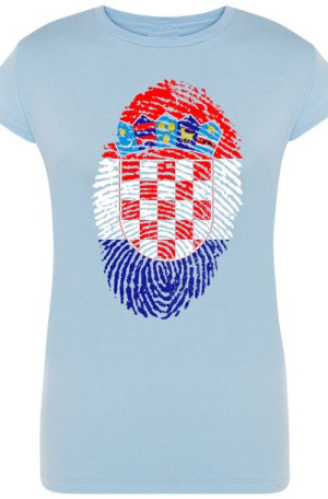 Chorwacja Flaga Odcisk Damski T-Shirt Rozm.L