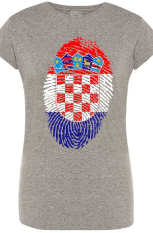 Chorwacja Flaga Odcisk Damski T-Shirt Rozm.L