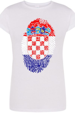 Chorwacja Flaga Odcisk Damski T-Shirt Rozm.S