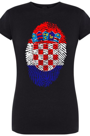 Chorwacja Flaga Odcisk Damski T-Shirt Rozm.XL