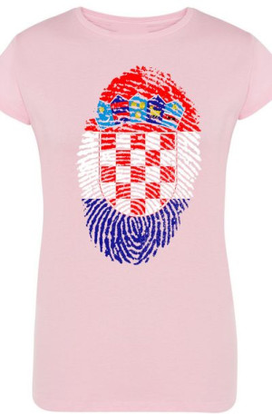 Chorwacja Flaga Odcisk Damski T-Shirt Rozm.XL