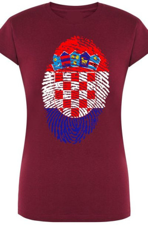 Chorwacja Flaga Odcisk Damski T-Shirt Rozm.XXL