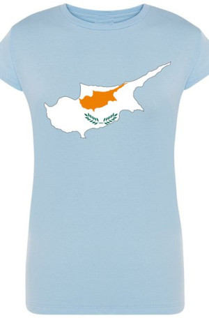 Cypr Flaga Damski T-shirt Modny Nadruk Rozm.M