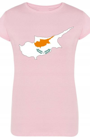 Cypr Flaga Damski T-shirt Modny Nadruk Rozm.M