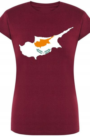 Cypr Flaga Damski T-shirt Modny Nadruk Rozm.XL
